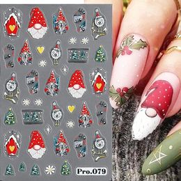 Stickers stickers Kerstman nagelstickers winter Kerst ontwerp schattige cartoon herten peperkoek mens slider Jaar handwerk 231121