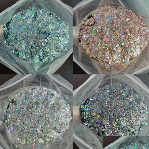 Autocollants décalcomanies en gros de taille mixte mixte holographic ongles paillettes paillettes manucure 3d flocons paillettes décorations de nail art 230703 d dhsdf