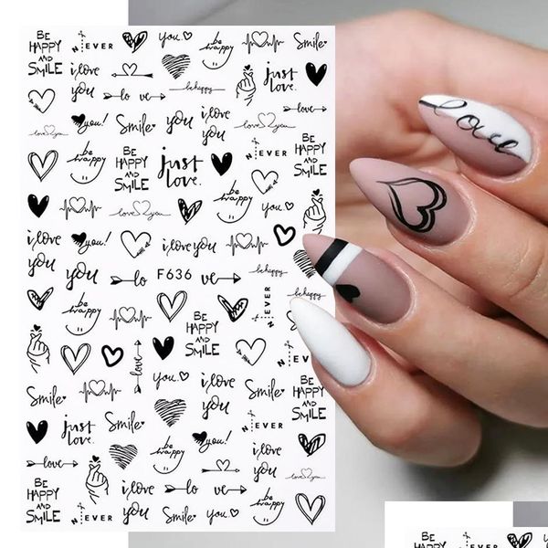 Autocollants Stickers Femmes Nail Art Décorations Retour Colle Pâte Décorative Mignon Dessin Animé Amant Curseurs Père Noël Conception Manucure Fashi Dh8Vf