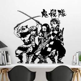 Autocollants muraux Demon Slayer, autocollants muraux en vinyle Kimetsu no Yaiba, décoration de maison, autocollant de voiture Anime