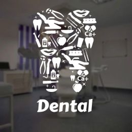 Stickers Tandheelkundige Kliniek Tandartsen Tand Gereedschap Stickers Vinyl Raamstickers Verwijderbare Muurschildering Verwijderbaar Behang Interieurdecoratie A197