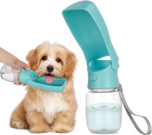 Pegatinas Botella de agua para perros Dispensador de agua plegable para perros para caminar al aire libre, botella de agua portátil para mascotas para viajes, a prueba de fugas, sin bpa