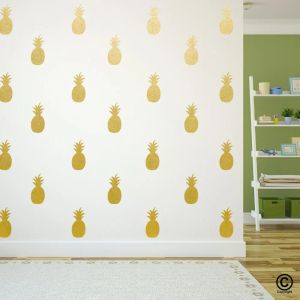 Autocollants Écologique haute qualité 5x10 cm ananas ensemble mur décalcomanie décor à la maison vinyle autocollant Art enfants pépinière chambre murale papier peint Y152