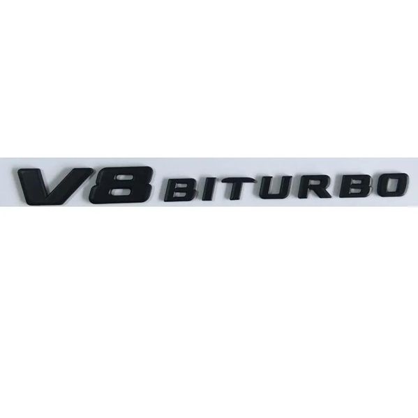 Pegatinas Flat Black V8 BITURBO Letras Lados Emblemas Insignia Etiqueta para Mercedes Benz AMG