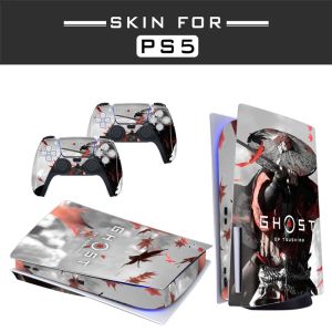 Autocollants pour Ghost of Tsushima PS5 STANDARD DISCL Edition Skin Sticker Decal Cover pour Playstation 5 Console Contrôleur PS5 Sticker Sticker