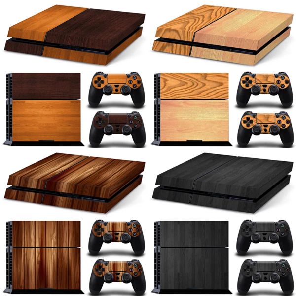 Pegatinas para la calcomanía de PS4 Nuevas diseños de madera de llegada PS4 Pegatina de piel PS4 para controlador de consola PS4 Pegatinas PS4 Decal