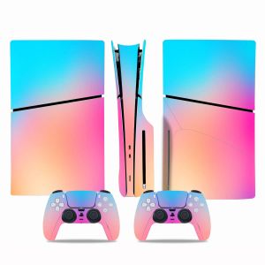 Stickers voor PS5 Slim Disc Skin Sticker voor console en 2 controllers volledige wrap vinyl sticker bescherming cover face -plaat