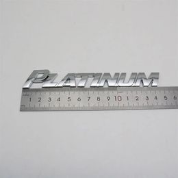 Autocollants pour Toyota Platinum Emblem Car Logo 3d Letter Autocollant Chrome Silver Arrière Trunk NamePlate Auto Badge Decal192C