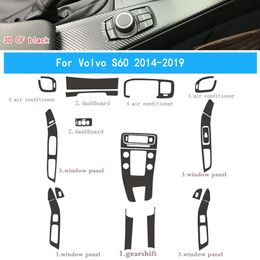 Pegatinas para Volvo S60 2014 2019 Interior auto volante pegatinas de fibra de carbono calcomanías accesorios de estilo de coche