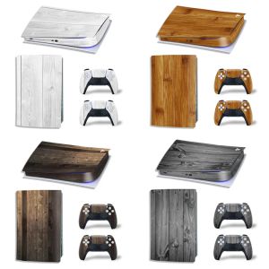 Autocollants GameGenixx PS5 Digital Edition Skin Sticker Wood Grain Vinyl Wrap Cover Full Set Full pour la console PS5 et 2 contrôleurs