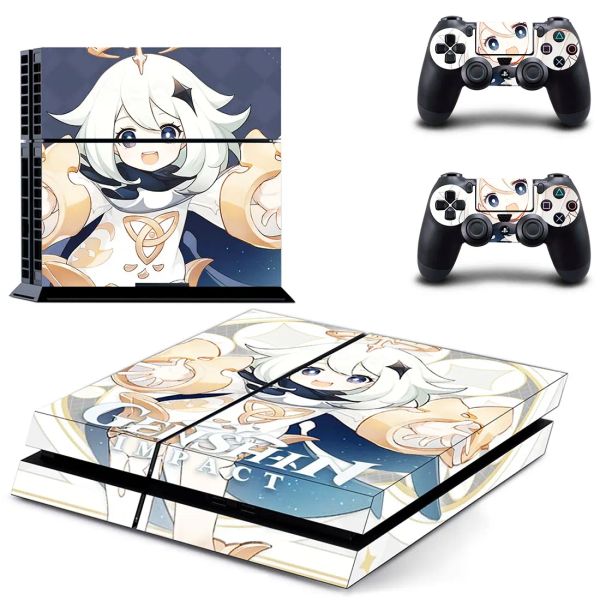 Autocollants Genshin Impact PS4 Autocollants Play Station 4 Sticker Sticker Decal Cover pour Playstation 4 PS4 Console Contrôleur Skins Vinyle