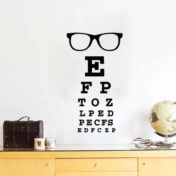Autocollants verres pour les yeux Optical Mur Sticker Oeil Doctor Doctor Optométrie Hipster Eyewear Spec