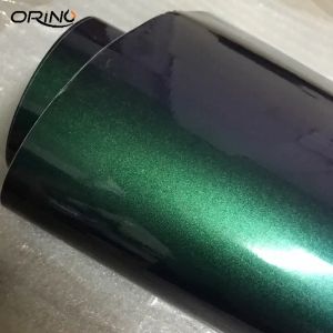 Pegatinas Pearl Gloss Glitter Metálico a Green Camaleón Vinyl Vinyl Wrap Foil con aire Liberidad de estilización de diy de bricolaje