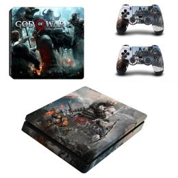 Stickers God of War 3 Volledige cover FacePlates PS4 Slim Skin Sticker Sticker Vinyl voor PlayStation 4 Console Controller PS4 Slim Sticker