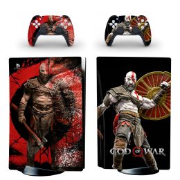 Stickers God of War PS5 Disc Skin Sticker Sticker Cover voor PlayStation 5 Console Controllers PS5 Blue Ray Disk Skin Sticker Vinyl