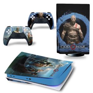 Autocollants God War Game PS5 Skin Sticker Vinyl PS5 Disk Version Skin Stick Sticker Decal Cover pour la console et les contrôleurs PS5