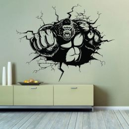 Pegatinas Gorilla Gym Wall Cita Power Fitness Decor Art Trautor Art Vinyl Wall Motivation Motivación Crossfit Paper