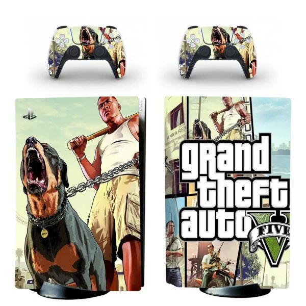 Autocollants Grand Theft Auto V GTA 5 PS5 DISCUL ÉDITION DISCUMENT