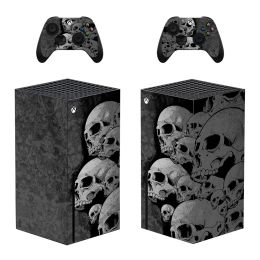 Stickers grijze schedelhuid sticker sticker cover voor xbox -serie x console en 2 controllers xbox -serie x huidsticker vinyl