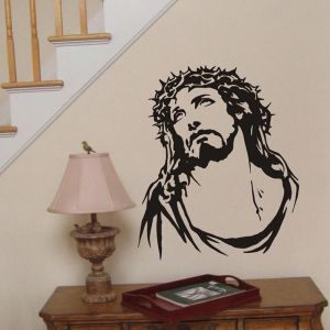 Pegatinas Jesús Corona de Espinas calcomanía de vinilo para pared decoración del hogar sala de estar dormitorio arte mural adhesivos removibles para pared