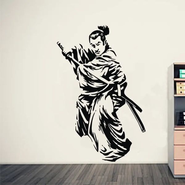 Autocollants Kendo autocollant Mural japonais Ninja affiche vinyle Art Stickers muraux décoration de la maison décor Mural Kendo samouraï décalcomanie