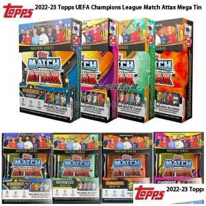 Autocollants pour enfants Autocollants Kids 23 Topps League Match ATTAX Mega Tin Football Collection Football Stars MBAPPE Signature Cards 2302