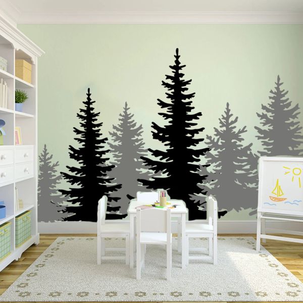 Autocollants muraux de grandes Branches de pin, sparadrap muraux pour salon, salle de jeux, forêt de Jungle, arbres de cerf d'hiver, décor de chambre à coucher