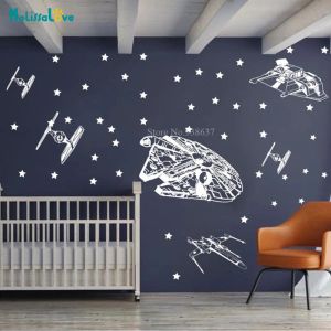 Stickers grote ruimte schip muur sticker sticker millemium falcon vleugeljager das jagers babykamer sticker speelkamer behang ba920