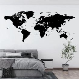 Autocollants Grande carte du monde autocollant mural agence de voyage hôtel bureau école étude salon décor à la maison vinyle autocollant mural mural cadeau unique