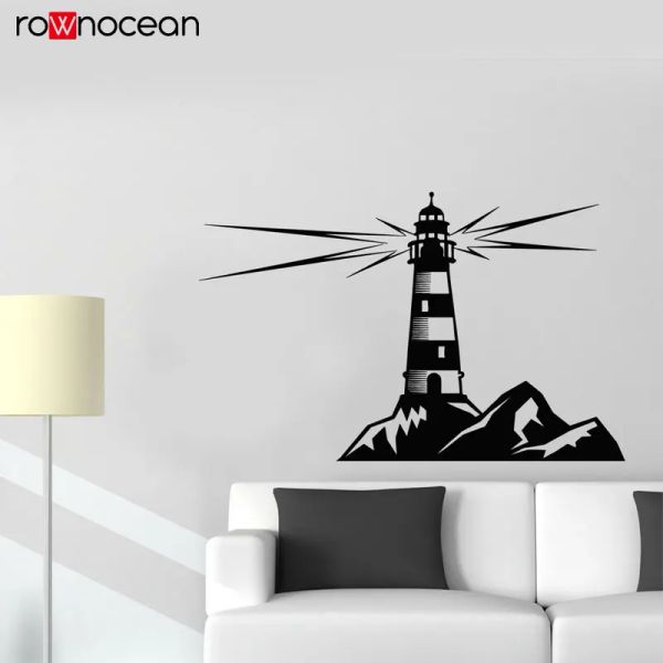 Autocollants Lighthouse Nautical pour Sailor Sea Ocean Style Mur Sticker Nautical Home Decor salon Decal Amovable Mural Wallpaper 3155