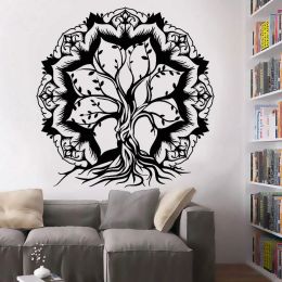 Pegatinas Flor de loto Tatuajes de pared Decoración del aula Ramas abstractas del árbol de la vida Pegatinas de pared de vinilo Accesorios de decoración del dormitorio Y907