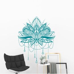 Autocollants Mandala Wall Decal Mandala Lotus Decal, cadeau pour elle, cadeau pour sœur, meilleur ami, Decal de conception au henné A12001