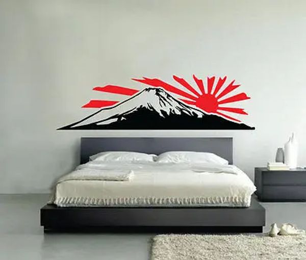 Pegatinas Monte Fuji calcomanías de pared pegatina vinilo coche Van puerta dormitorio cocina arte Zen Japón decoración del hogar sala de estar DIY E551