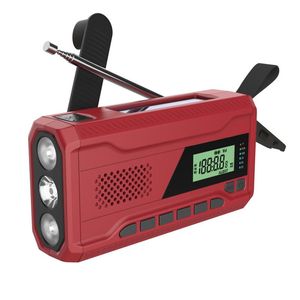 Autocollants Radio d'urgence multifonction à manivelle, Radio multibande Fm/am/wb, charge solaire, batterie intégrée de 4500mah, alarme Sos