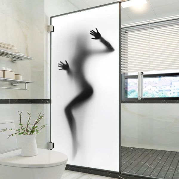 Pegatinas 3D para puerta de sombra Sexy, Mural de pared, puertas de vidrio, papel tapiz de baño, pegatinas de vinilo extraíbles, decoración de la habitación del hogar