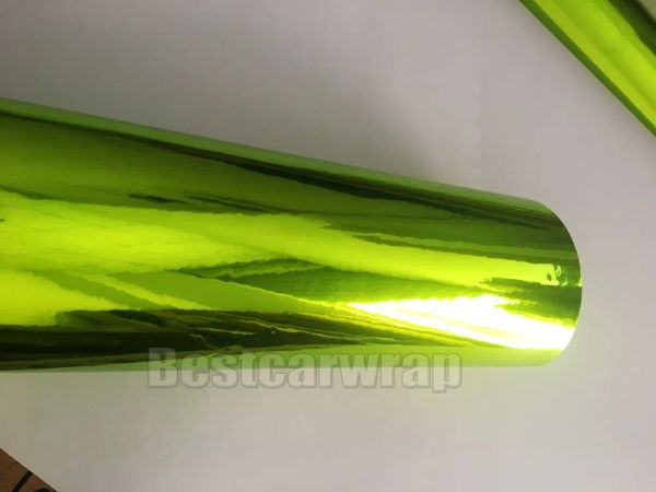 Autocollants Nouveaux caux chromés en vinyle en vinyle avec bulle d'air Miroir étiré de citron flexible Stronge