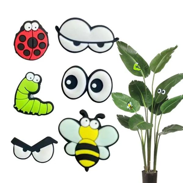 Autocollants aimants pour plantes yeux pour plantes en pot 6 pièces épingles magnétiques de sécurité pour plantes amusantes accessoires pour plantes d'intérieur Mini aimants décoratifs