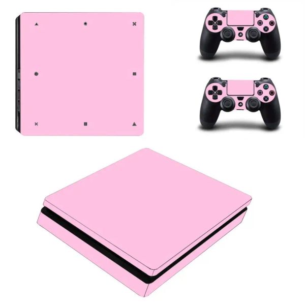 Autocollants Pure Pink Color PS4 Slim Sticker Play Station 4 Sticker Sticker Sticker pour Playstation 4 PS4 Slim Console et Controller Skin Vinyle