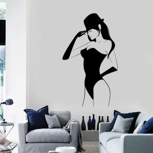 Autocollants sexy jeune femme vinyle mural sticker filles nues chaudes autocollants en vinyle sexy pour la chambre de la chambre pour la chambre de chambre décalcomanies n271