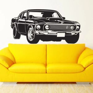 Autocollants muraux en vinyle pour voiture de course musculaire Shelby GT Ford Mustang, autocollant de décoration artistique, papier peint Mural D248