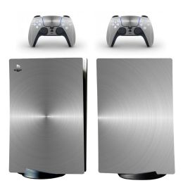 Pegatinas Banco de plata Dibujo Metal PS5 Cubierta de calcomanía de pegatina digital para PlayStation 5 Controladores Skins de vinilo