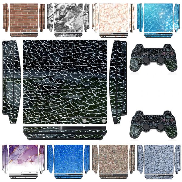Autocollants Stone 1712 Vinyl Skin Sticker Protector pour Sony PS3 Slim Playstation 3 Slim et 2 Controller Skins Stickers