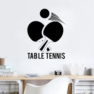 Stickers Tafeltennis Muur Vinyl Decal Ping Pong Sport Design Wall Art Mural Gym Muur Poster Decoratie Sport Minnaar Behang AY1110