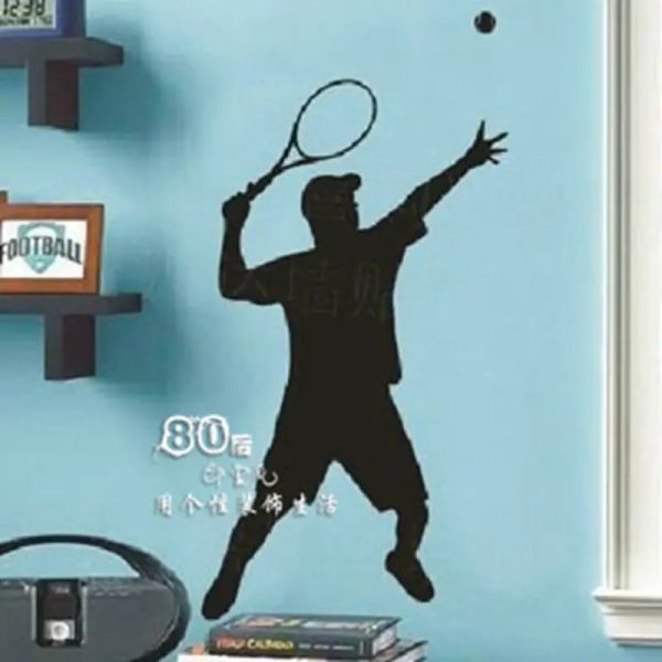 Autocollants muraux de Tennis, affiches de sport de fenêtre, sparadrap muraux en vinyle, décoration de maison, décalcomanie murale de voiture de Tennis