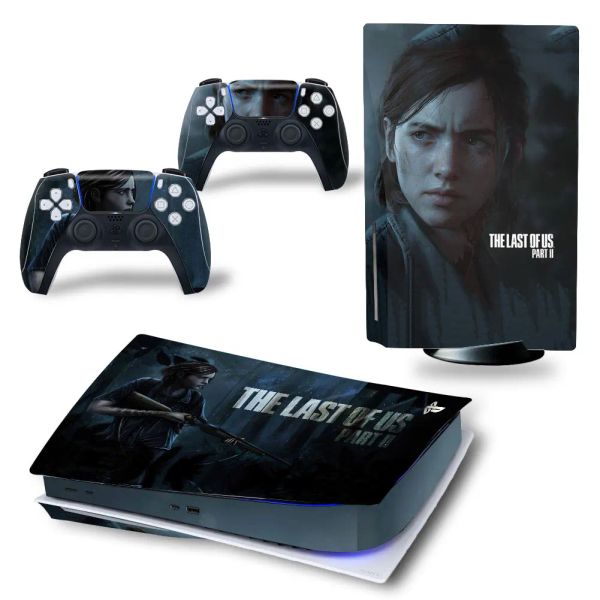 Autocollants The Last of US Part 2 PS5 Game Console Sticker Protection Protection de protection Sécart Sticker pour la console PS5 et la protection du contrôleur Skin PS5