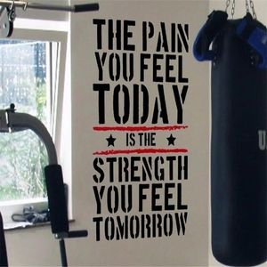 Autocollants La douleur que vous ressentez aujourd'hui... Home Gym Motivation Decal Citation Fitness Force Entraînement Autocollants Art mural pour chambres d'enfants Y200103