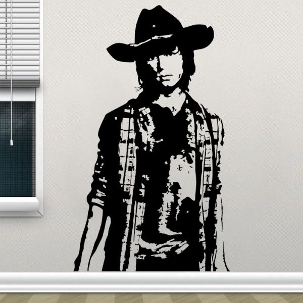 Autocollants The Walking Dead Carl Grimes Vinyl Wall Autocollants Art Home Decor Salon Boys Chambre décalcomanies Affiche Mural TV amovible 4080