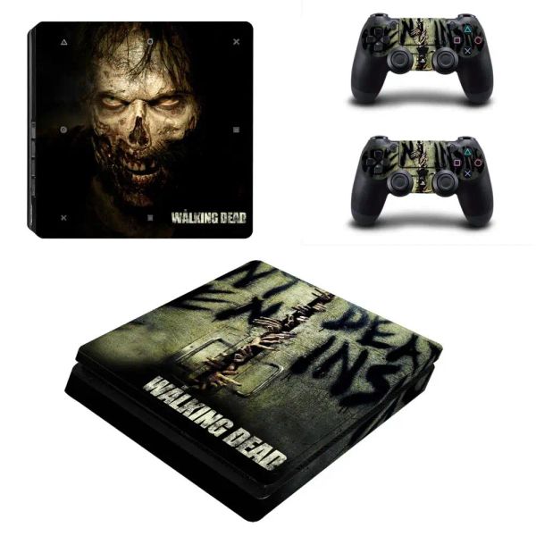 Autocollants The Walking Dead PS4 Slim Sticker Play Station 4 Sticker Sticker Sticker pour Playstation 4 PS4 Slim Console et Controller Skin Vinyle