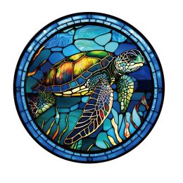 Stickers Turtle Round Acryl Painted Window Decoration Wall Decoration Craft Hanging Slaapkamer Woonkamer Office Home Decoratie