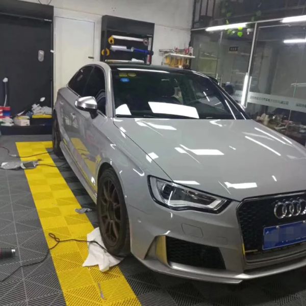 Pegatizas Ultra Crystal Gloss Nardo Grey Vinyl Wrap Auto adhesivo Peligüeta Adhesiva Pegatina Dark Grey Glossy Wraping Foil Roll Release Channel26